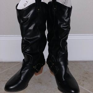 Black Mid-Calf Boots